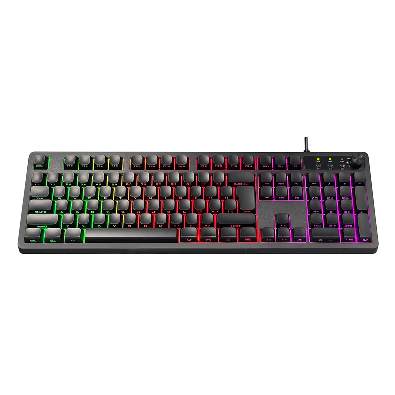New Design LED Backlit Wired Gaming Keyboard with Side Engraved Side Carving Keycap KBL-321UP